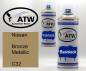 Preview: Nissan, Bronze Metallic, C32: 400ml Sprühdose + 400ml Klarlack - Set, von ATW Autoteile West.